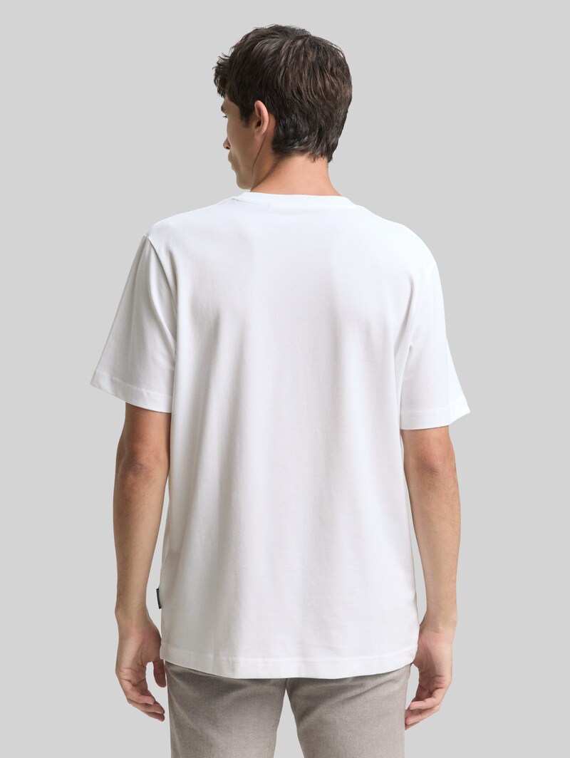 Tom Tailor Piqué T-Shirt mit Stretch - White