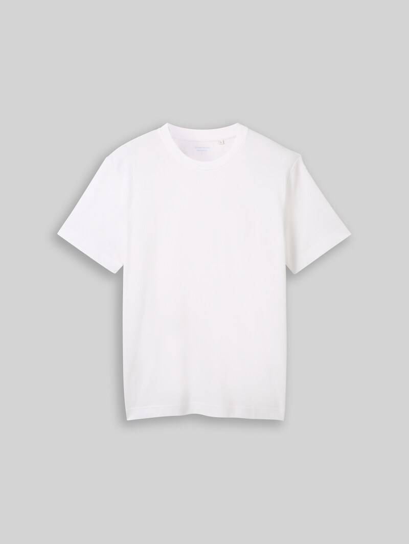 Tom Tailor Piqué T-Shirt mit Stretch - White
