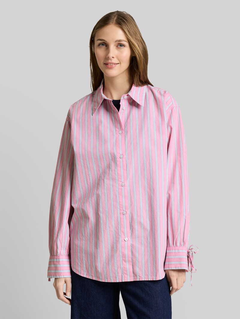 Tom Tailor Oversize Hemdbluse mit Streifenmuster - Pink Blue White Stripe Tom Tailor Oversize Hemdbluse mit Streifenmuster - Pink Blue White Stripe