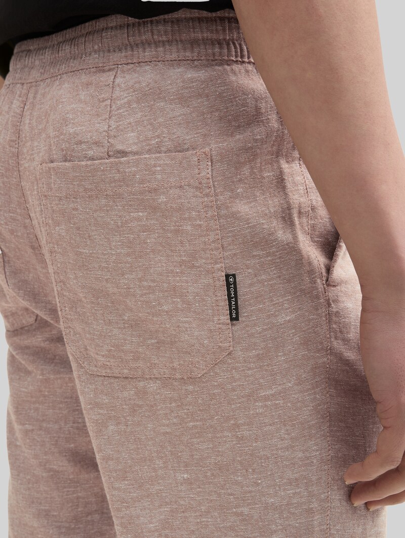 Tom Tailor Regular Chino Hose mit Leinenanteil - Mocha Brown Chambray