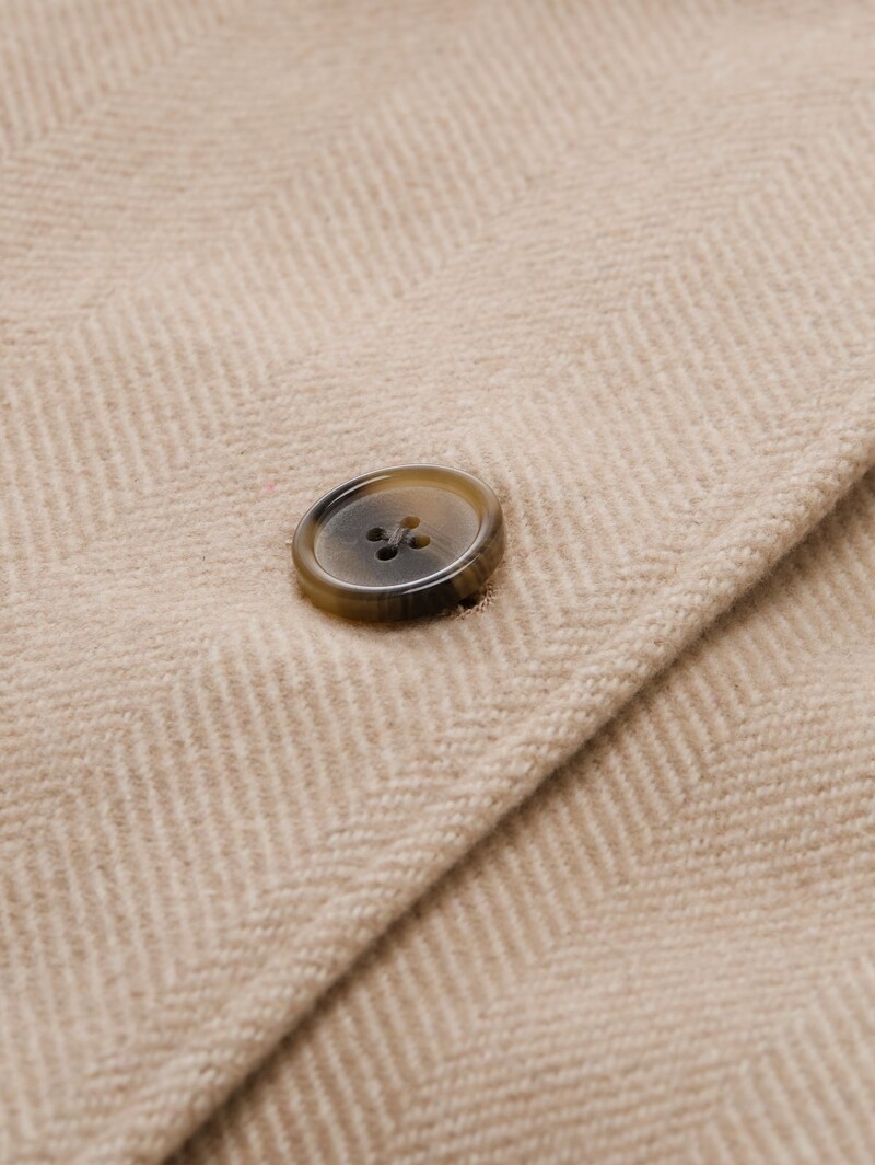 Tom Tailor Wollmantel mit Stehkragen - Beige Heringbone