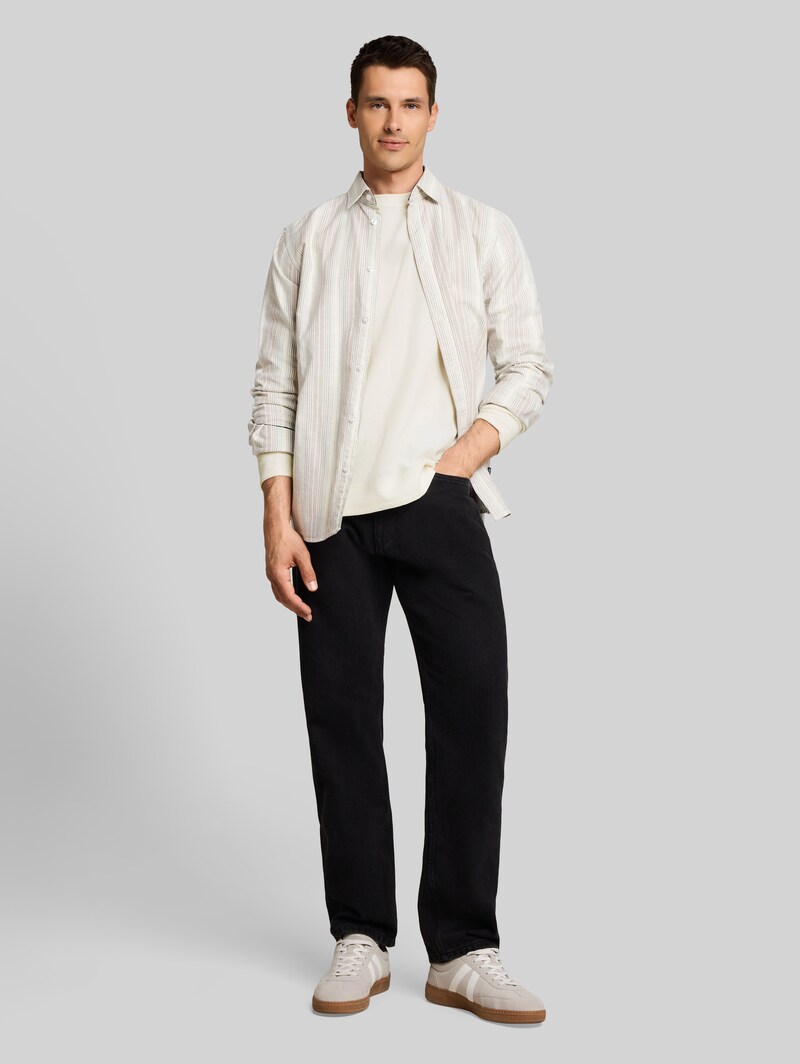 Tom Tailor Langarmshirt im Used-Look - Gardenia White