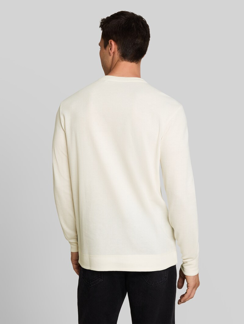 Tom Tailor Langarmshirt im Used-Look - Gardenia White