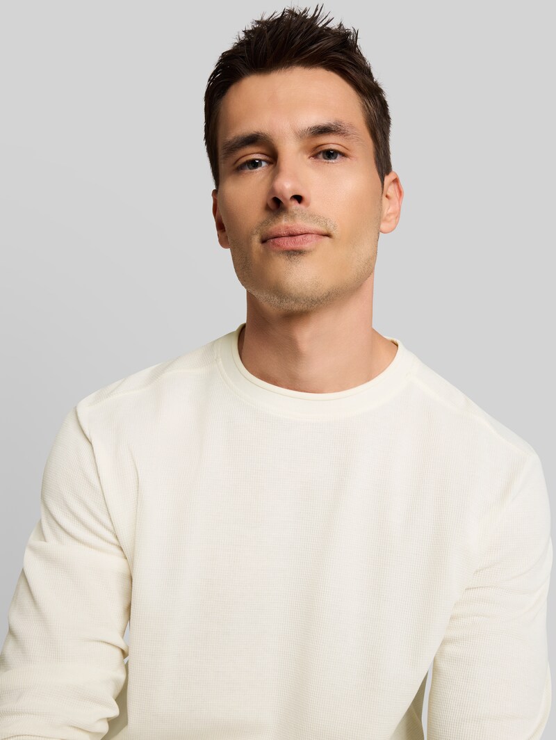 Tom Tailor Langarmshirt im Used-Look - Gardenia White