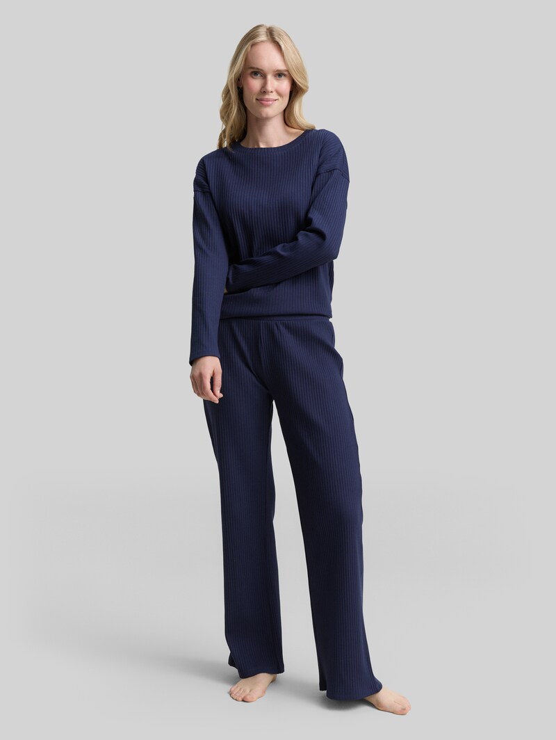 Tom Tailor Basic Pyjama-Set - Blue-medium-solid
