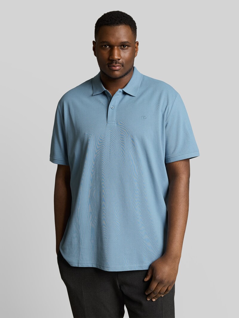 Tom Tailor Plus Size - Piqué Poloshirt mit Logo-Stickerei - Mountain Spring Blue Tom Tailor Plus Size - Piqué Poloshirt mit Logo-Stickerei - Mountain Spring Blue