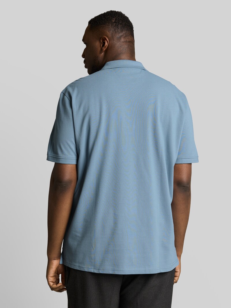 Tom Tailor Plus Size - Piqué Poloshirt mit Logo-Stickerei - Mountain Spring Blue