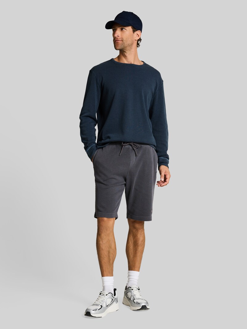 Tom Tailor Shorts mit Waffelstruktur - Tarmac Grey