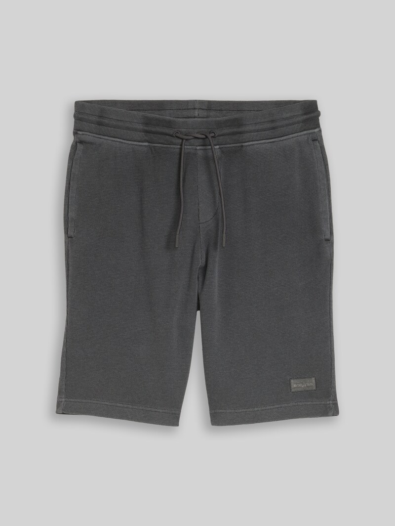 Tom Tailor Shorts mit Waffelstruktur - Tarmac Grey