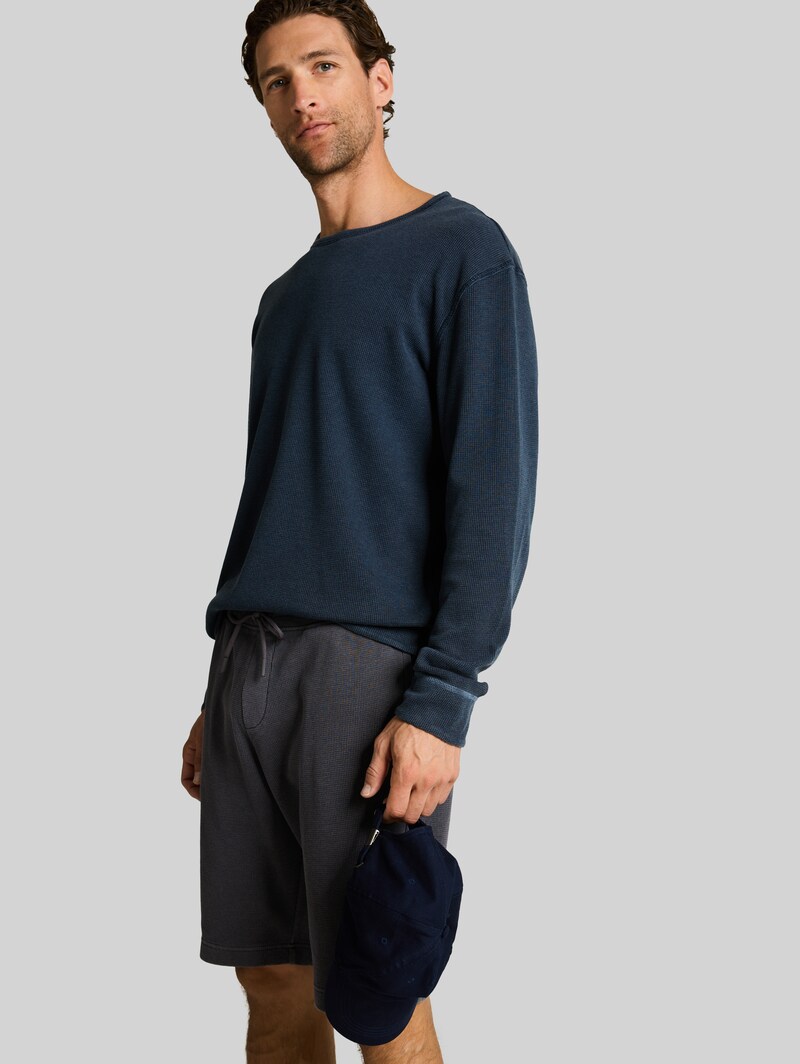 Tom Tailor Shorts mit Waffelstruktur - Tarmac Grey