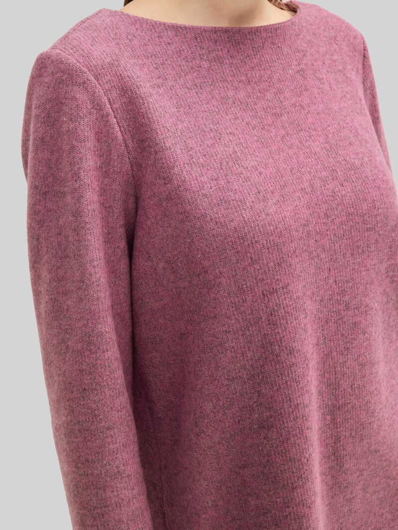 Tom Tailor Soft-Touch Sweatshirt mit Knopf-Details - Pink Velvet Melange