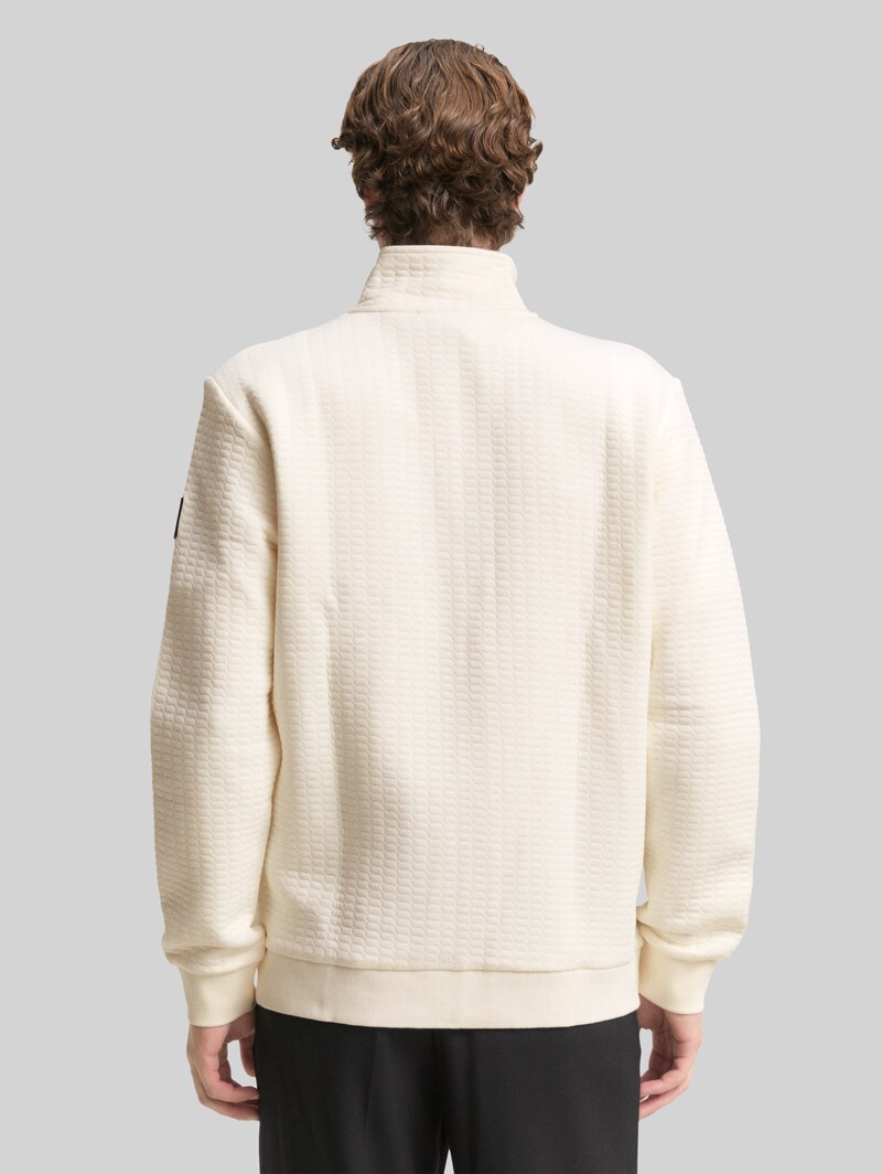 Tom Tailor Sweatjacke mit Stehkragen - Wool White