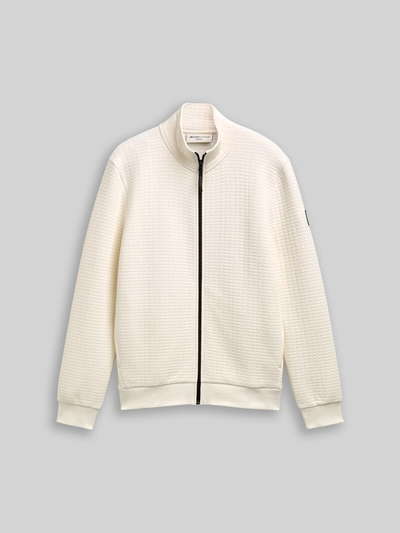Tom Tailor Sweatjacke mit Stehkragen - Wool White