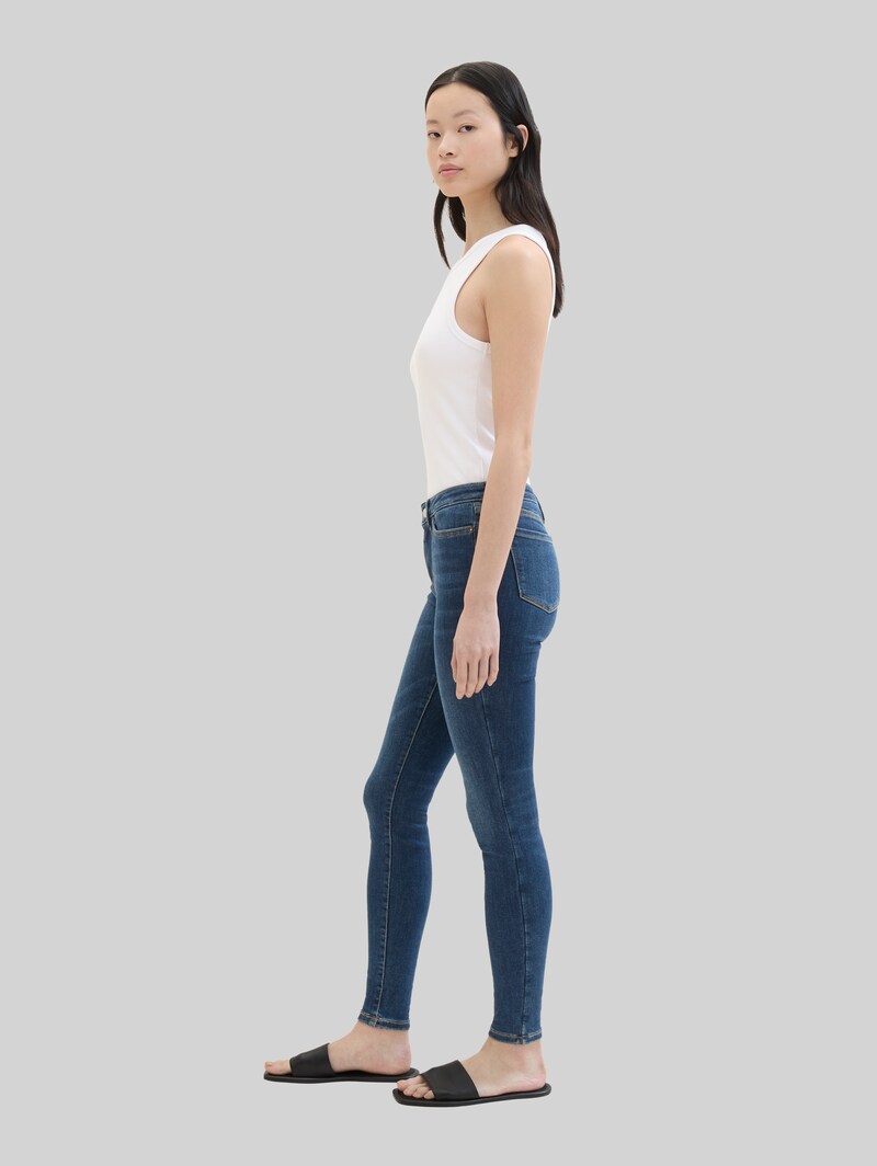 Tom Tailor TTNELA EXTRA SKINNY Jeans mit Superstretch - Used Mid Stone Blue Denim
