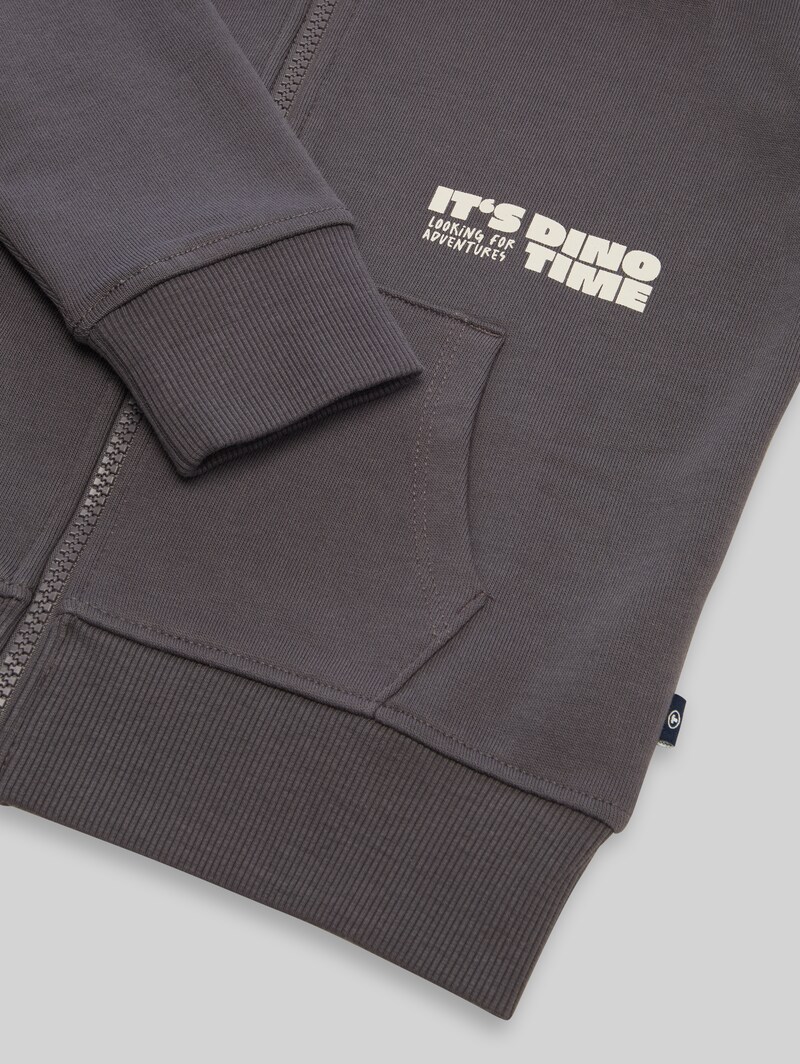 Tom Tailor Hoodie Sweatjacke mit Rückenprint - Dark Urban Grey