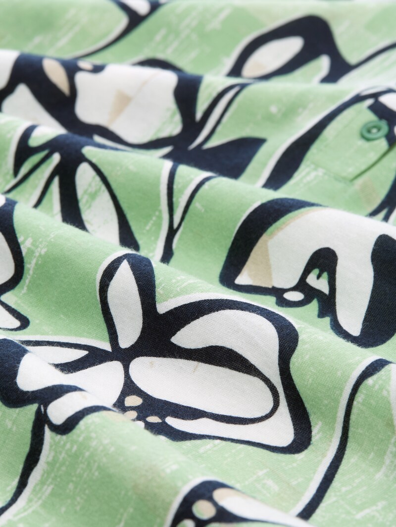 Tom Tailor Henley Langarmshirt mit Muster - Fresh Spring Floral Design