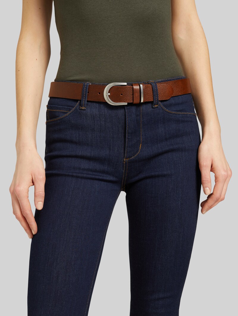 Tom Tailor TTSANDRA Ledergürtel mit abgerundeter Dornschließe - Light Brown Uni