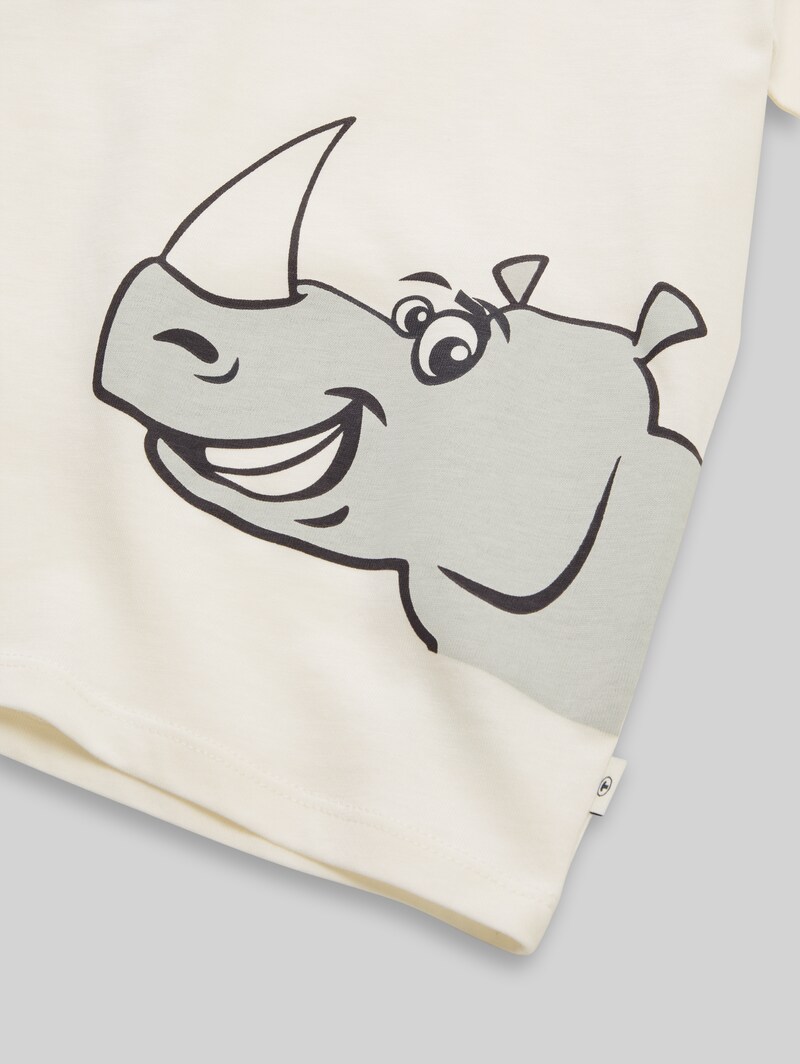 Tom Tailor Oversize T-Shirt mit Print - Wool White