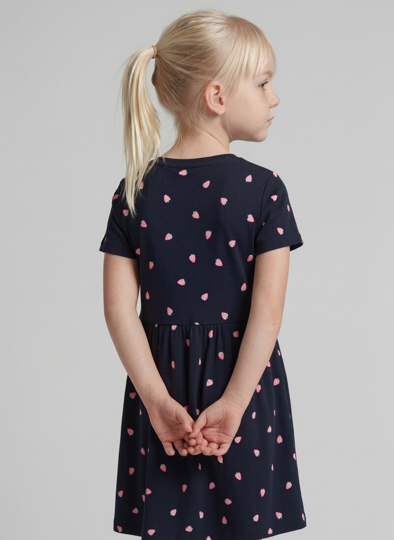 Tom Tailor Mini-Kleid mit Rippstruktur - Small Strawberry Print