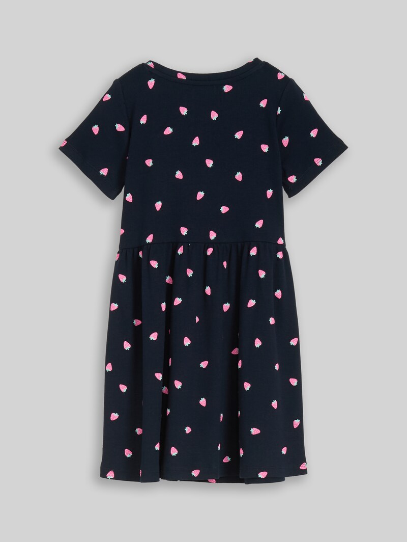 Tom Tailor Mini-Kleid mit Rippstruktur - Small Strawberry Print