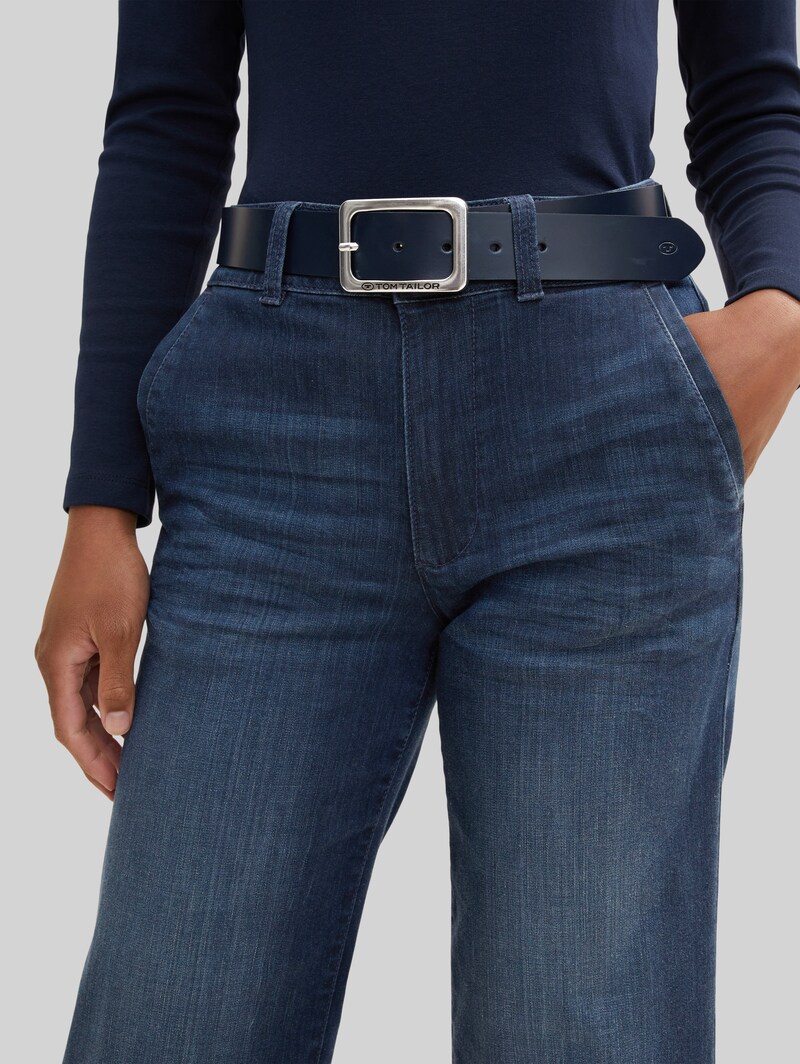 Tom Tailor TTEVE Ledergürtel mit abgerundeter Dornschließe - Navy Uni Tom Tailor TTEVE Ledergürtel mit abgerundeter Dornschließe - Navy Uni