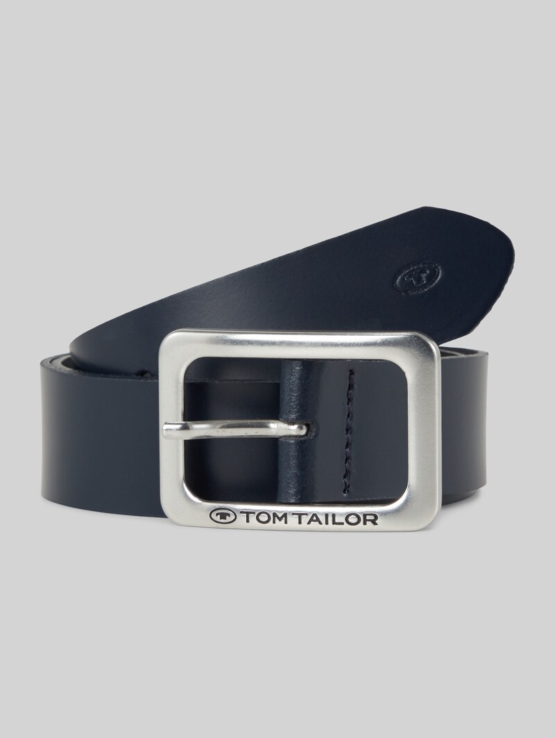 Tom Tailor TTEVE Ledergürtel mit abgerundeter Dornschließe - Navy Uni