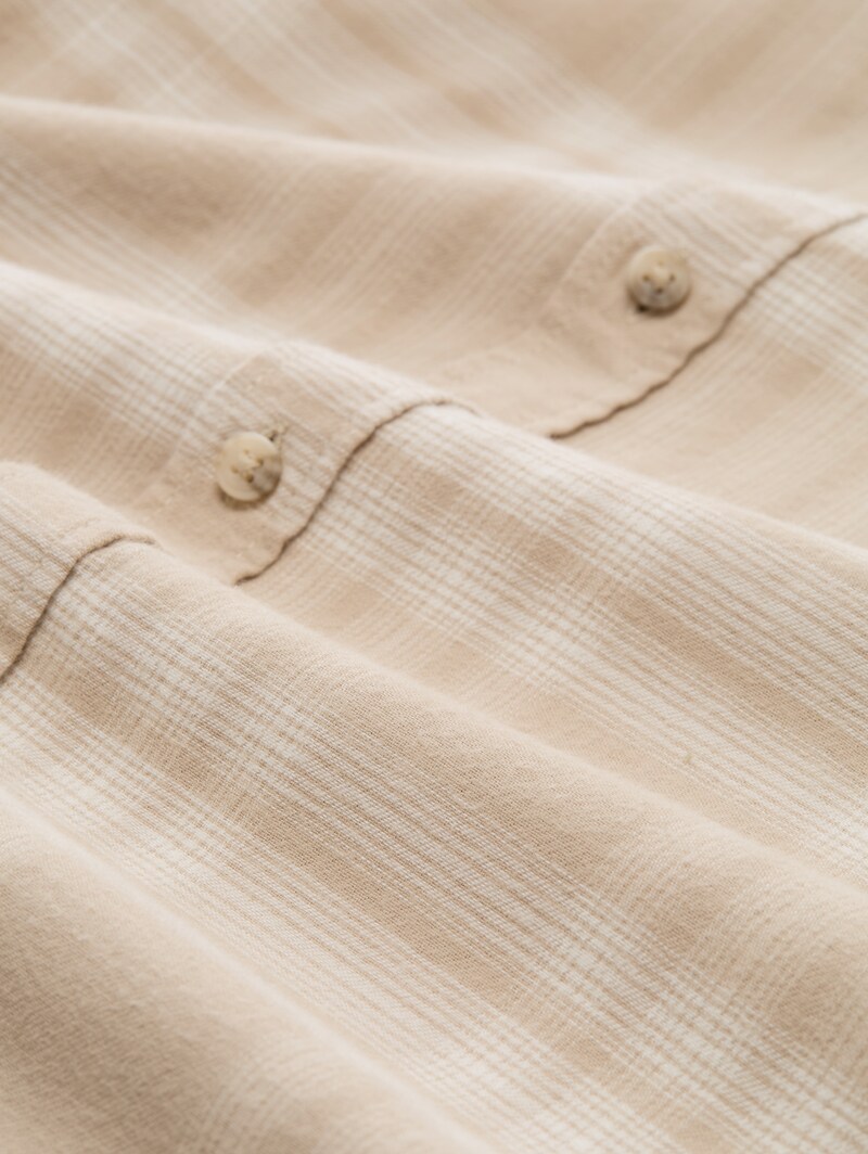 Tom Tailor Regular Fit Hemd mit Logo-Stickerei - Light Cashmere Tonal Check
