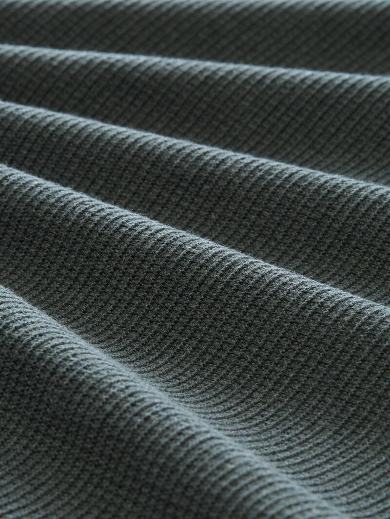 Tom Tailor Strickjacke mit Kapuze - Darkest Olive Melange