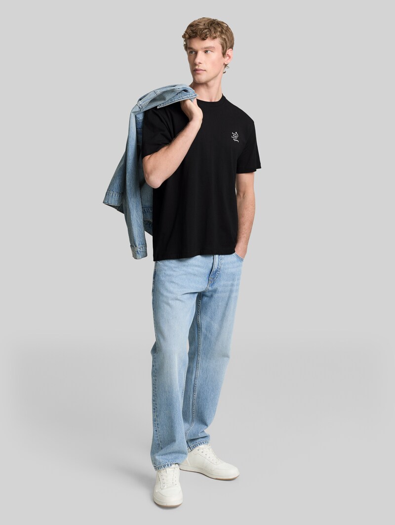 Tom Tailor Relaxed Fit T-Shirt aus Baumwolle - Black