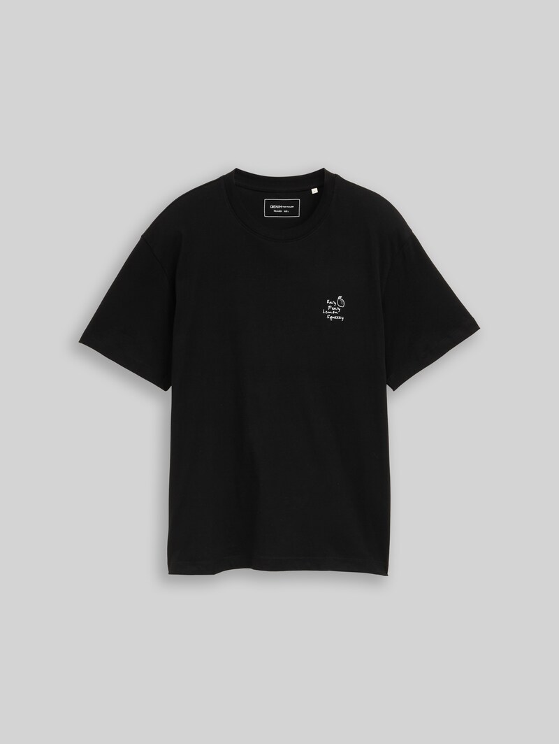 Tom Tailor Relaxed Fit T-Shirt aus Baumwolle - Black