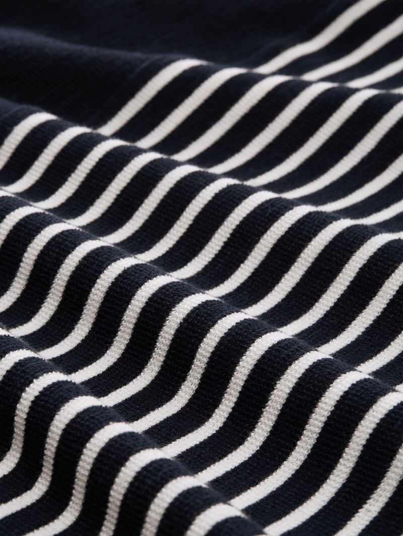 Tom Tailor Langarmshirt mit Streifenmuster - Navy Blue Offwhite Stripe
