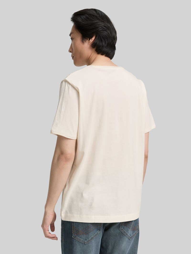Tom Tailor T-Shirt mit Print - Gardenia White