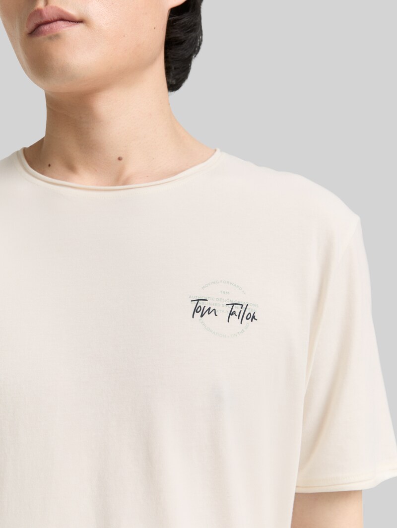 Tom Tailor T-Shirt mit Print - Gardenia White