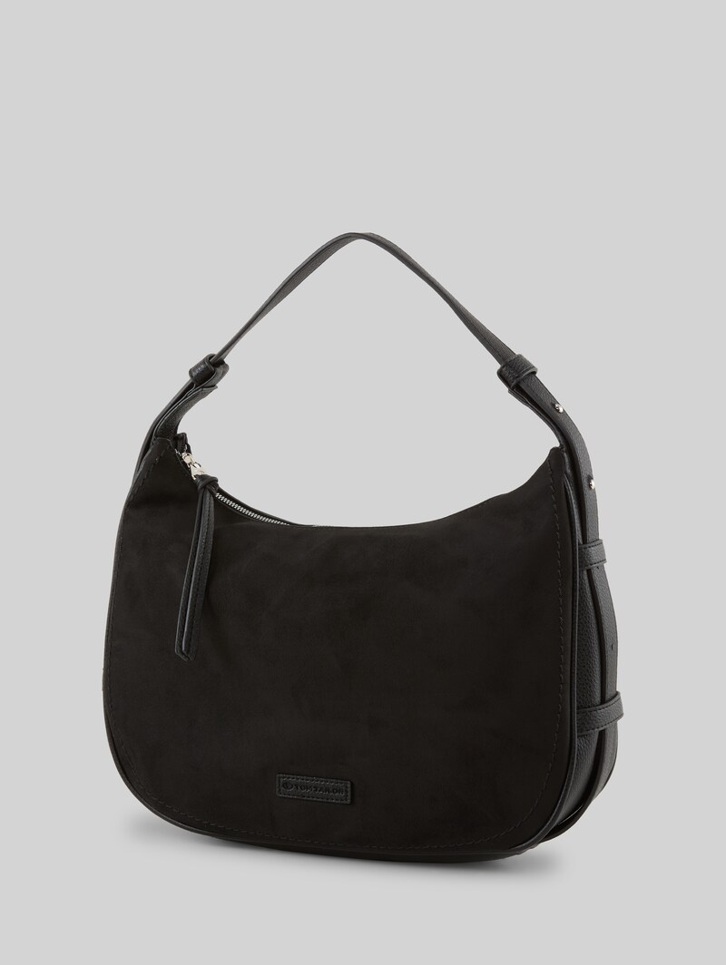 Tom Tailor TTLYSA M Schultertasche in Velourleder-Optik - Schwarz / Black