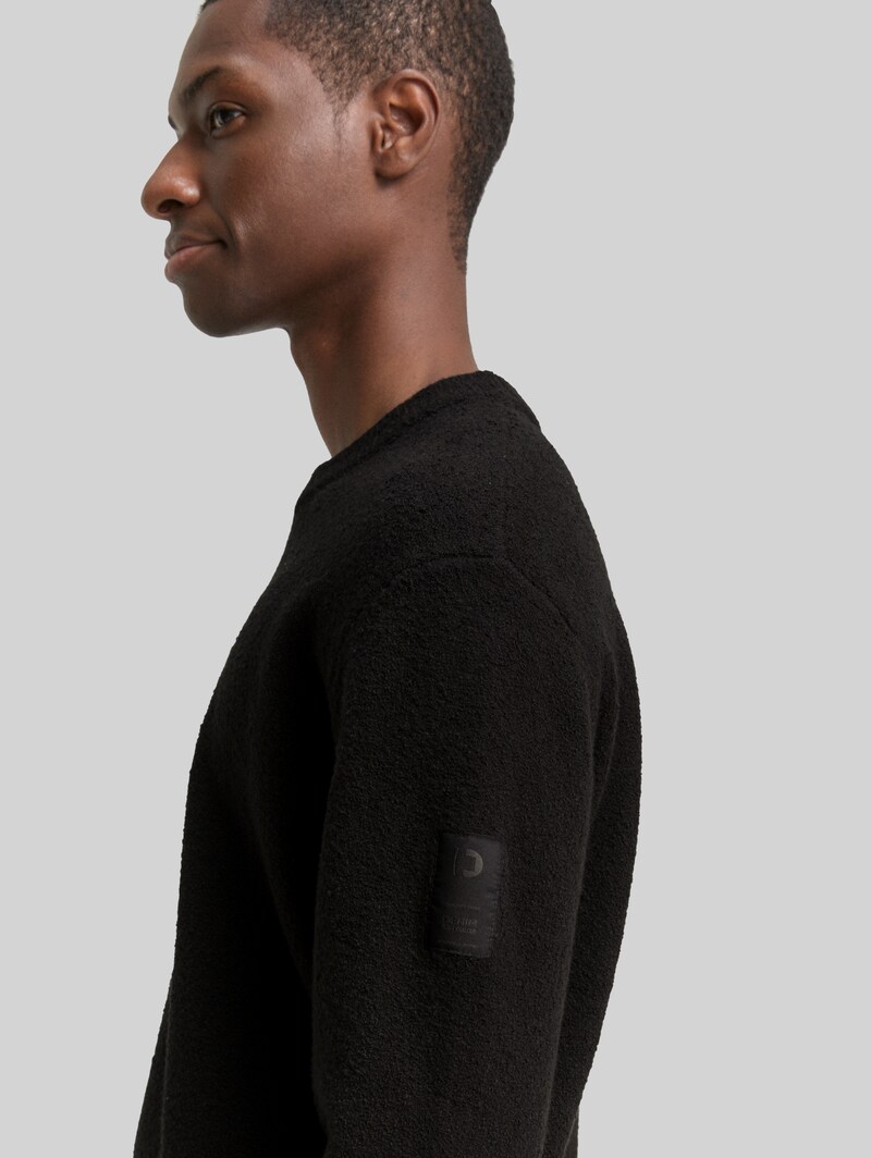 Tom Tailor Bouclé Strickpullover - Black