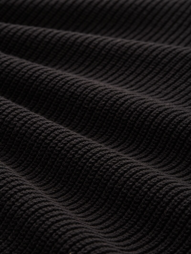 Tom Tailor Relaxed Fit Troyer Strickpullover - Black