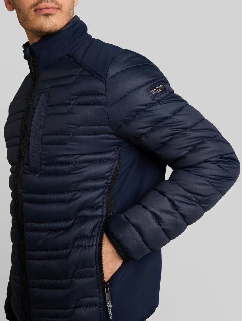 Tom Tailor Lightweight Hybrid Steppjacke mit Stehkragen - Sky Captain Blue