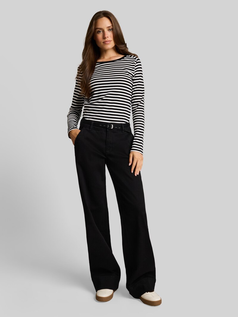 Tom Tailor TTLUNA WIDE Jeans mit Gürtel - Black Denim