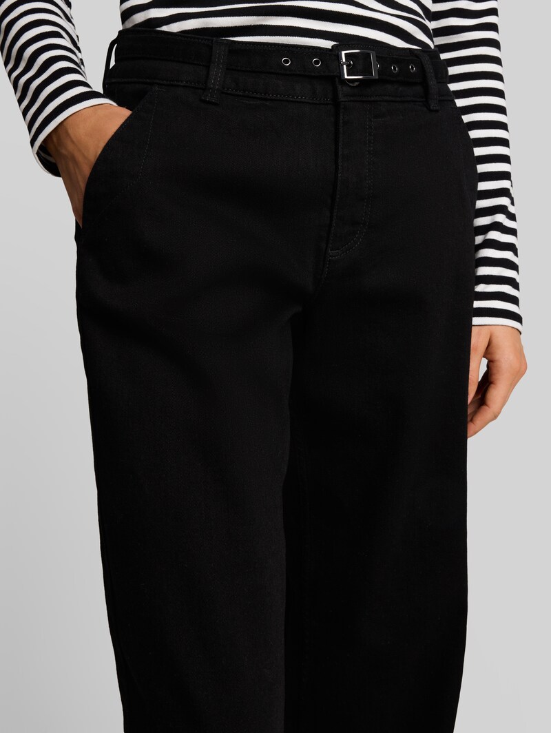 Tom Tailor TTLUNA WIDE Jeans mit Gürtel - Black Denim