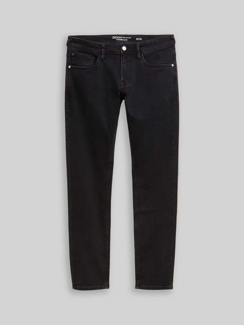 Tom Tailor TTPIERS SLIM Jeans - Dark Stone Black Black Denim