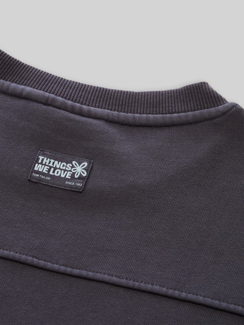 Tom Tailor Oversize Sweatshirt aus Baumwolle - Coal Grey