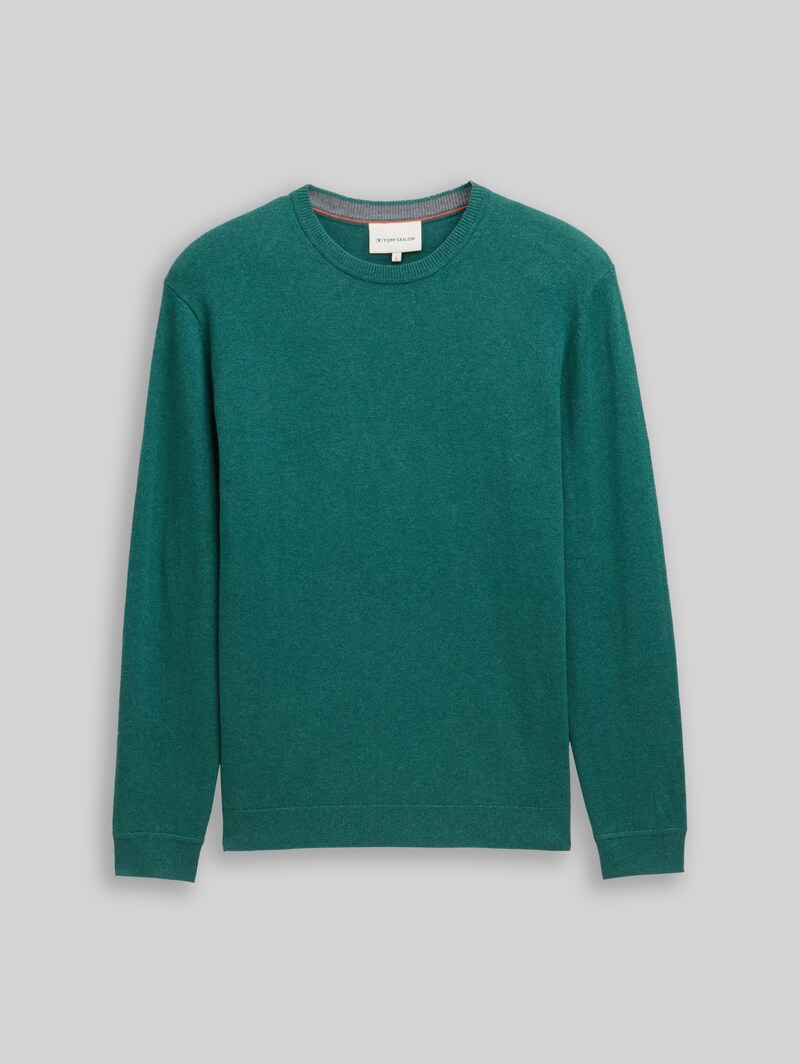 Tom Tailor Strickpullover mit Kaschmir-Anteil - Jasper Green Melange