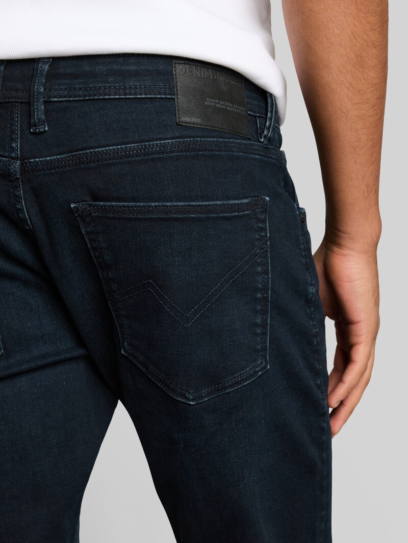 Tom Tailor TTPIERS SLIM Jeans - Used Dark Blue Black Denim