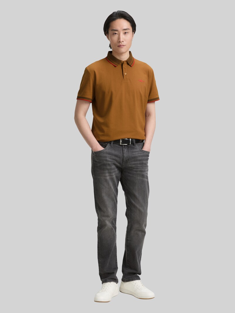 Tom Tailor Piqué Poloshirt mit Stretch - Deep Cognac