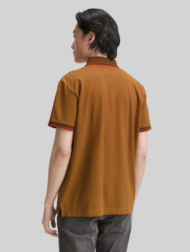 Tom Tailor Piqué Poloshirt mit Stretch - Deep Cognac