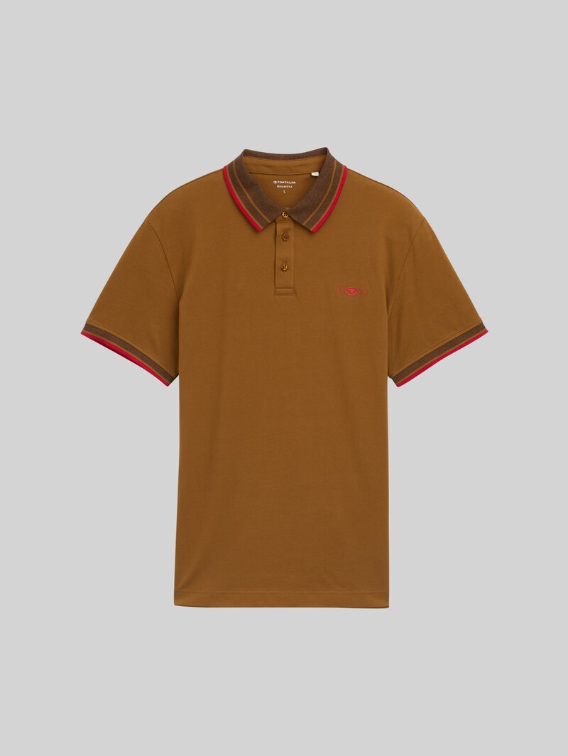 Tom Tailor Piqué Poloshirt mit Stretch - Deep Cognac