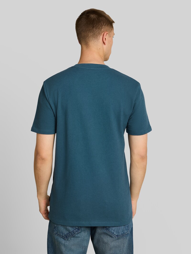 Tom Tailor Terry T-Shirt aus Baumwolle - Tide Petrol
