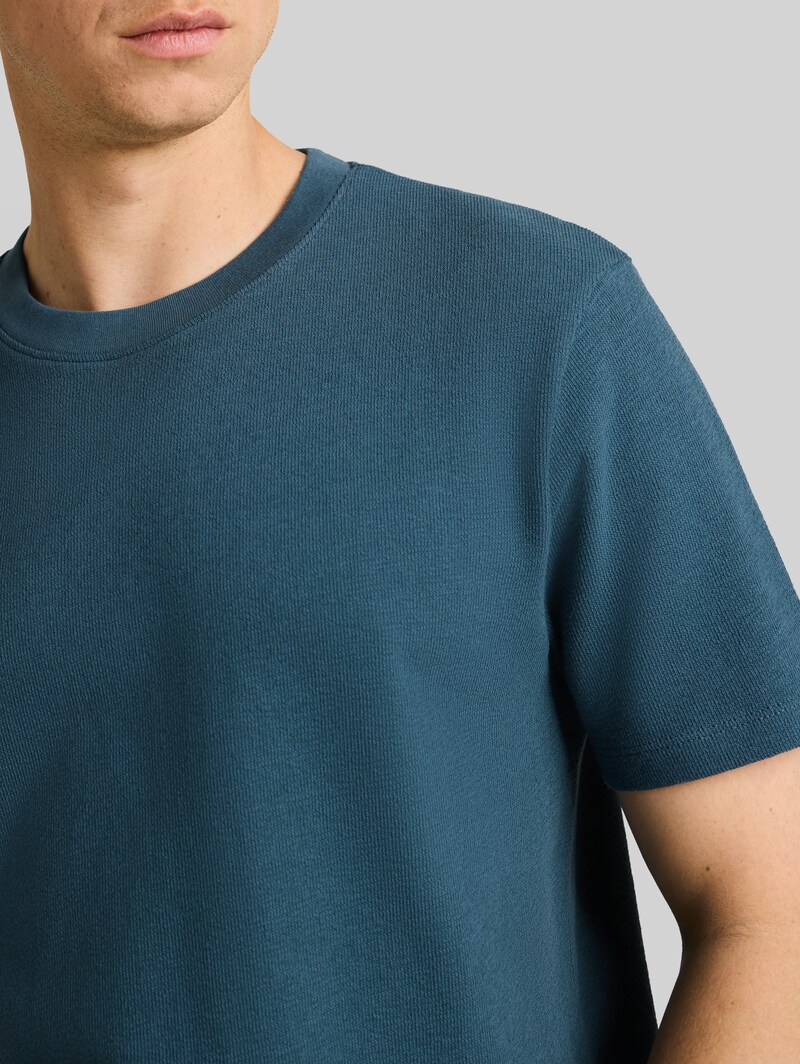Tom Tailor Terry T-Shirt aus Baumwolle - Tide Petrol