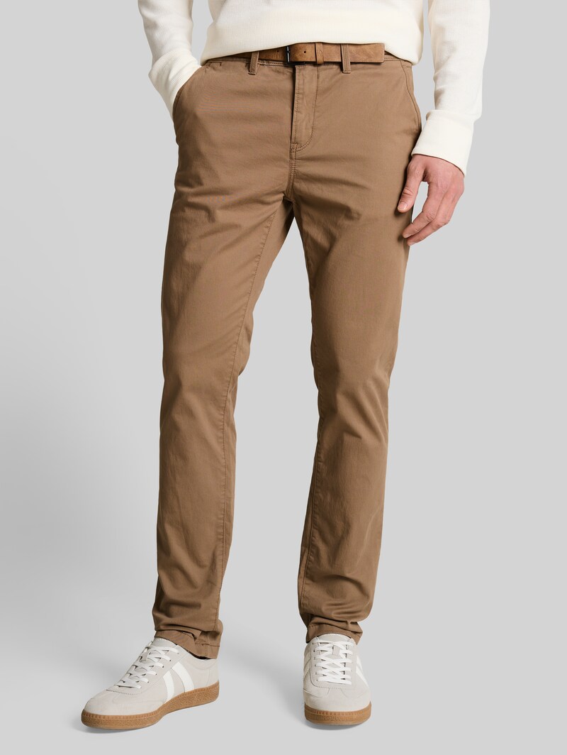 Tom Tailor Chino Hose mit Gürtel - Honey Camel Beige