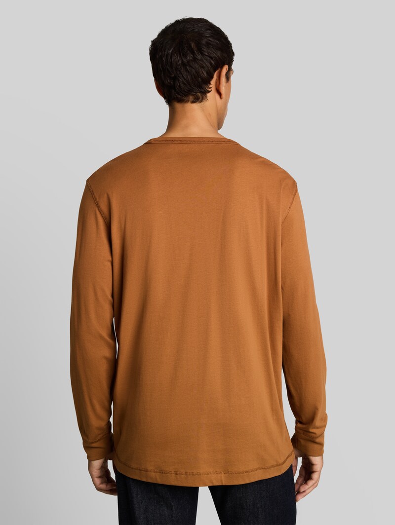 Tom Tailor Basic Langarmshirt aus Baumwolle - Bright Camel Brown